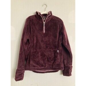 North Face Women’s Mossbud Acadia Zip Pullover MEDIUM Fleece Fuzzy Purple